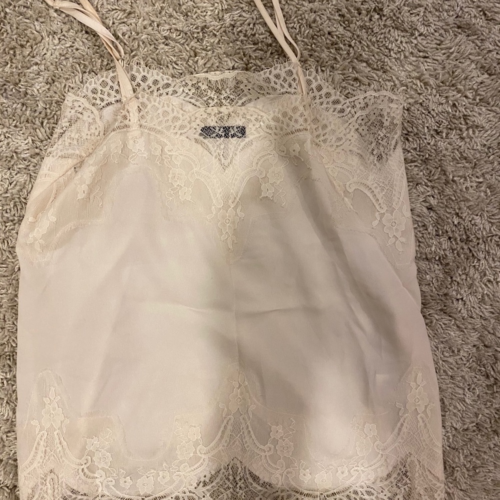 Lace off white top